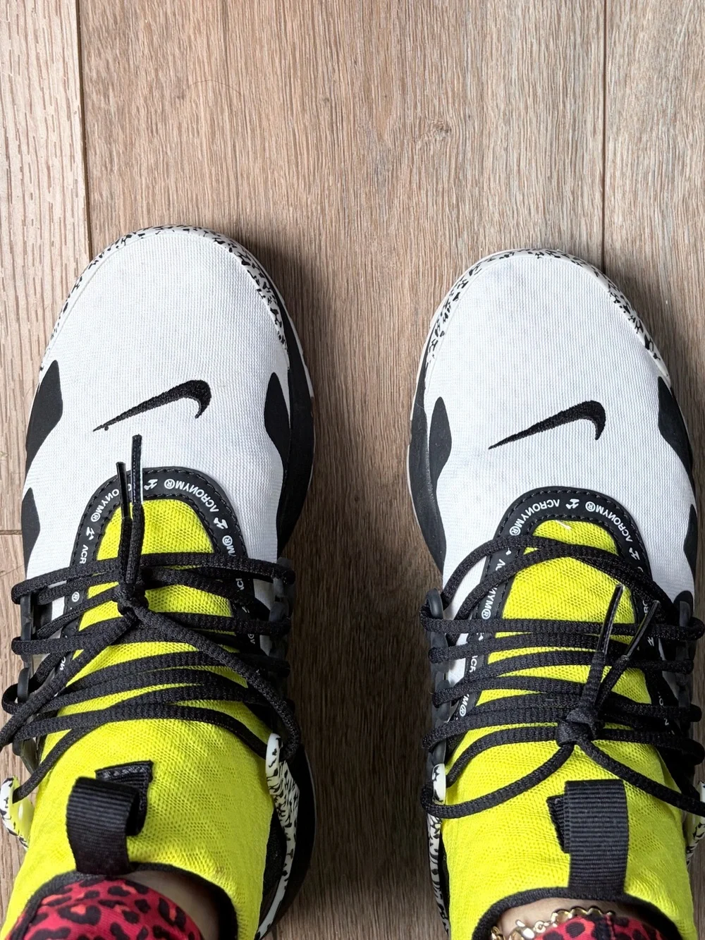 Nike Women’s High-Top Sneakers in Neon Yellow, Black, White